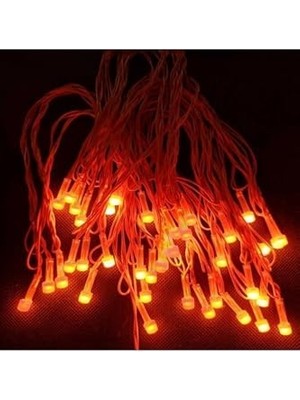 Gaman Yılbaşı Aydınlatması 10 Metre 220 Vold Sabit Aydınlatma 38 LED Işık- Fişli Turuncu