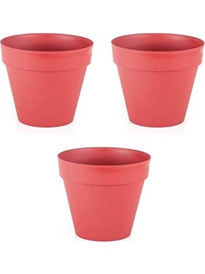 Dekoratif Yalı Saksı (Kırmızı) 3 Adet