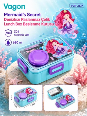 Vagonlife Denizkızı Paslanmaz Çelik Lunch Box Beslenme Kutusu VGN-2637