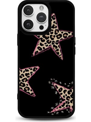 Modiwa Design iPhone 17 Pro Uyumlu Leopar Yıldızlı Tasarım Glossy Parlak Yüzey Silikon Telefon Kılıfı