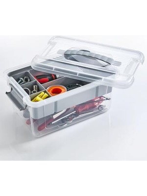 Bölmeli ve Katlı Plastik Organizer Makyaj Düzenleyici – Kilitli Takım Sandığı Organizer Kutu, Taşıma Kulplu Çok Amaçlı Düzenleyici, Katlı Saklama Kutusu (Asorti Renk) (9 Litre)