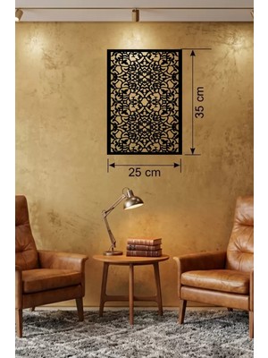 Bezos Floral Mandala Tasarım Ahşap Duvar Tablosu - 25X35 cm Lazer Kesim Dekoratif Pano
