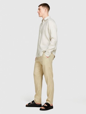 Sisley %100 Keten Regular Fit Gömlek Erkek Gri Gömlek - 324P5BKUSQ029