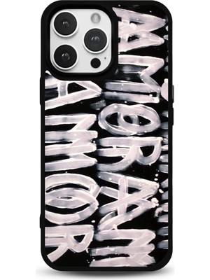 Modiwa Design iPhone 14 Pro Uyumlu Amor Tasarım Glossy Parlak Yüzey Silikon Telefon Kılıfı