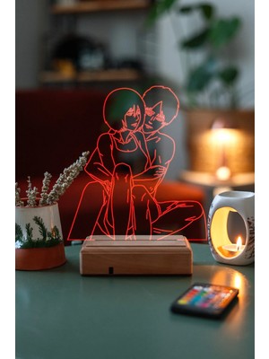 Modiwa Design Attack On Titan Eren Jaeger 16 Renk Uzaktan Kumandalı 3D Ahşap Gece Lambası Hediyelik