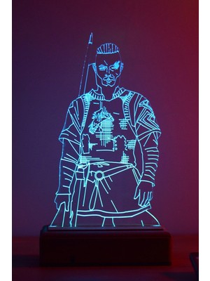 Modiwa Design Vikings Ragnar Lodbrok 16 Renk Uzaktan Kumandalı 3D Ahşap Gece Lambası Hediyelik