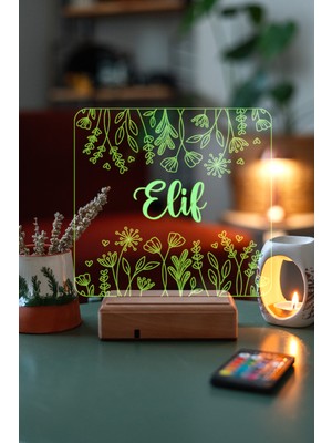 Modiwa Design 16 Renk Uzaktan Kumandalı 3D Ahşap Gece Lambası Hediyelik