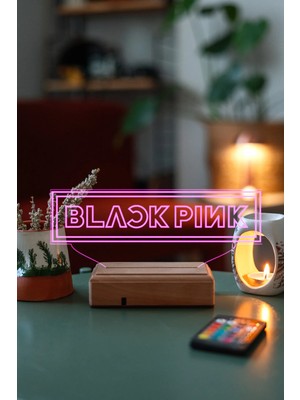 Modiwa Design Blackpink K-Pop 16 Renk Uzaktan Kumandalı 3D Ahşap Gece Lambası Hediyelik