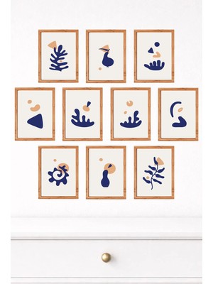 UNT 10'lu Çerçeve Görünümlü Modern Duvar Tablo Seti – 15X20 cm Mdf Uv Baskı