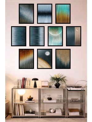UNT 10'lu Çerçeve Görünümlü Mutfak | Modern | Retro Duvar Posteri Tablo Seti– 15X20 cm Mdf Uv Baskı