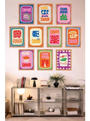 UNT 10'lu Çerçeve Görünümlü Mutfak | Modern | Retro Duvar Posteri Tablo Seti– 15X20 cm Mdf Uv Baskı