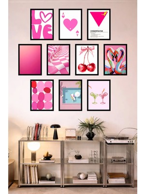 UNT 10'lu Çerçeve Görünümlü Mutfak | Modern | Retro Duvar Posteri Tablo Seti– 15X20 cm Mdf Uv Baskı
