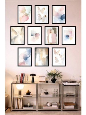 UNT 10'lu Çerçeve Görünümlü Mutfak | Modern | Retro Duvar Posteri Tablo Seti– 15X20 cm Mdf Uv Baskı