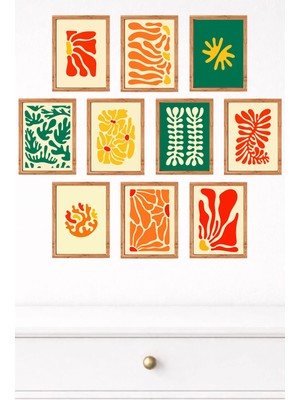 UNT 10'lu Çerçeve Görünümlü Modern Duvar Tablo Seti – 15X20 cm Mdf Uv Baskı