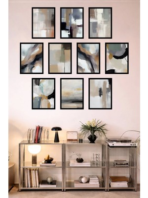 UNT 10'lu Çerçeve Görünümlü Mutfak | Modern | Retro Duvar Posteri Tablo Seti– 15X20 cm Mdf Uv Baskı