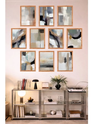 UNT 10'lu Çerçeve Görünümlü Mutfak | Modern | Retro Duvar Posteri Tablo Seti– 15X20 cm Mdf Uv Baskı