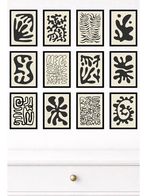 UNT 12'li Çerçeve Görünümlü Modern Duvar Tablo Seti – 15X20 cm Mdf Uv Baskı