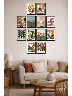 UNT 12’li Çerçeve Görünümlü Mutfak | Modern | Retro Duvar Posteri Tablo Seti– 15X20 cm Mdf Uv Baskı