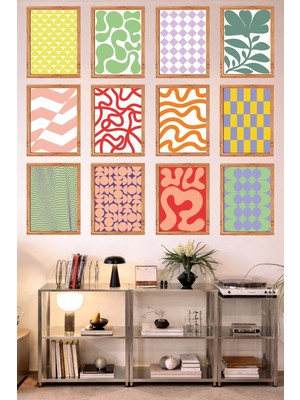 UNT 12’li Çerçeve Görünümlü Mutfak | Modern | Retro Duvar Posteri Tablo Seti– 15X20 cm Mdf Uv Baskı