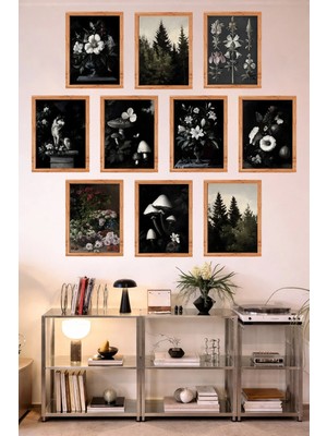 UNT 10'lu Çerçeve Görünümlü Mutfak | Modern | Retro Duvar Posteri Tablo Seti– 15X20 cm Mdf Uv Baskı