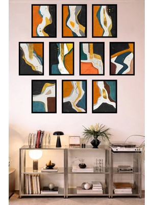 UNT 10'lu Çerçeve Görünümlü Mutfak | Modern | Retro Duvar Posteri Tablo Seti– 15X20 cm Mdf Uv Baskı