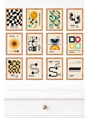 UNT 12'li Çerçeve Görünümlü Modern Duvar Tablo Seti – 15X20 cm Mdf Uv Baskı