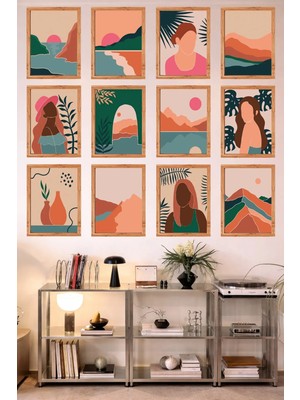 UNT 12’li Çerçeve Görünümlü Mutfak | Modern | Retro Duvar Posteri Tablo Seti– 15X20 cm Mdf Uv Baskı