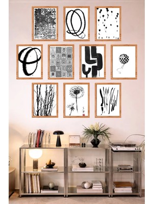 UNT 10'lu Çerçeve Görünümlü Mutfak | Modern | Retro Duvar Posteri Tablo Seti– 15X20 cm Mdf Uv Baskı