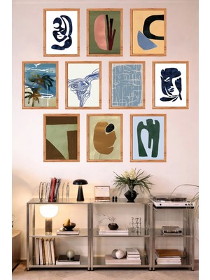 UNT 10'lu Çerçeve Görünümlü Mutfak | Modern | Retro Duvar Posteri Tablo Seti– 15X20 cm Mdf Uv Baskı
