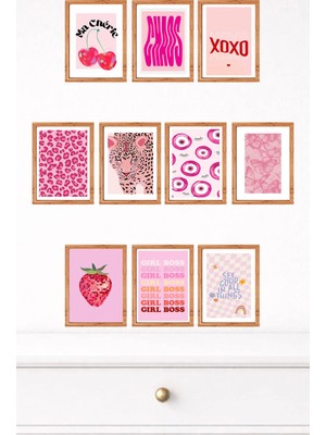 UNT 10'lu Çerçeve Görünümlü Modern Duvar Tablo Seti – 15X20 cm Mdf Uv Baskı