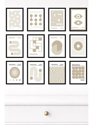 UNT 12'li Çerçeve Görünümlü Modern Duvar Tablo Seti – 15X20 cm Mdf Uv Baskı