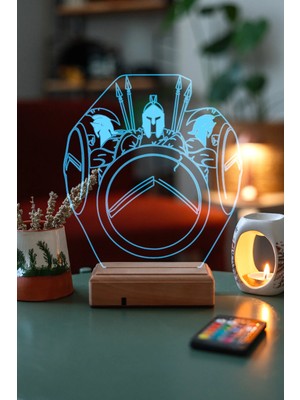 Modiwa Design Dil Çıkartan Ejderha 16 Renk Uzaktan Kumandalı 3D Ahşap Gece Lambası Hediyelik