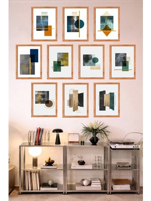 UNT 10'lu Çerçeve Görünümlü Mutfak | Modern | Retro Duvar Posteri Tablo Seti– 15X20 cm Mdf Uv Baskı