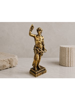 Imosas Dionysos Heykeli Dekoratif Biblo | Antik Yunan Mitolojisi Gold Masaüstü Ev Ofis Dekoru