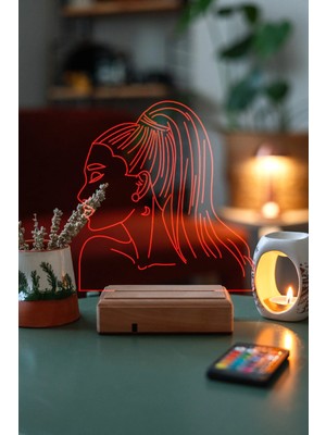 Modiwa Design Pink Floyd 16 Renk Uzaktan Kumandalı 3D Ahşap Gece Lambası Hediyelik