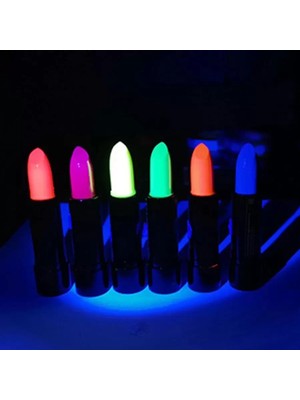 Uslucan Alışveriş Karanlıkta Parlayan Yanan Uv Neon Ruj Yüz Boyama 6 Adet 6 Renk