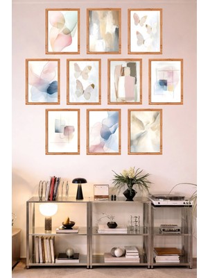 UNT 10'lu Çerçeve Görünümlü Mutfak | Modern | Retro Duvar Posteri Tablo Seti– 15X20 cm Mdf Uv Baskı