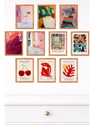 UNT 10'lu Çerçeve Görünümlü Modern Duvar Tablo Seti – 15X20 cm Mdf Uv Baskı