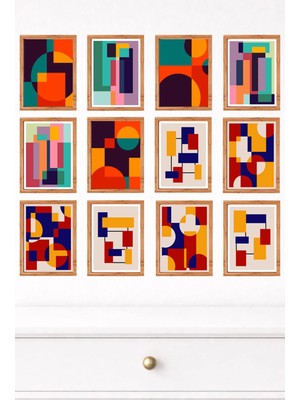 UNT 12'li Çerçeve Görünümlü Modern Duvar Tablo Seti – 15X20 cm Mdf Uv Baskı