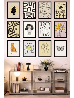 UNT 12’li Çerçeve Görünümlü Mutfak | Modern | Retro Duvar Posteri Tablo Seti– 15X20 cm Mdf Uv Baskı