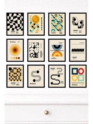 UNT 12'li Çerçeve Görünümlü Modern Duvar Tablo Seti – 15X20 cm Mdf Uv Baskı