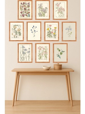 UNT 10'lu Çerçeve Görünümlü Mutfak | Modern | Retro Duvar Posteri Tablo Seti– 15X20 cm Mdf Uv Baskı