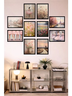 UNT 10'lu Çerçeve Görünümlü Mutfak | Modern | Retro Duvar Posteri Tablo Seti– 15X20 cm Mdf Uv Baskı