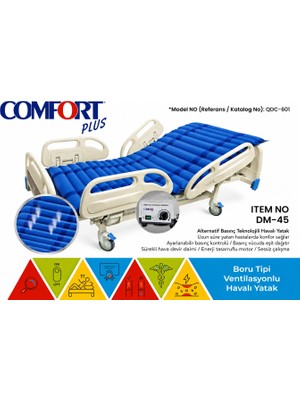 MEDEVRELF Comfort Plus Dm-45 Boru Tipi Ventilasyonlu Havalı Yatak