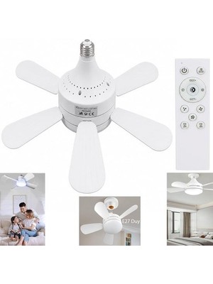 Electroon Kumandalı 3 Hız Kademeli E27 Duy 2000 Lümen 3 Renk Işıklı Ledli Tavan Fan Vantilatör