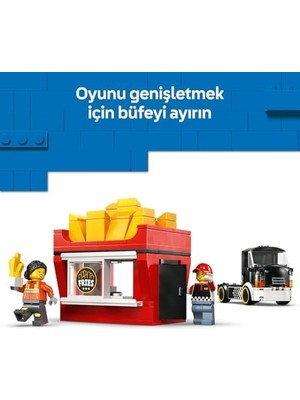 Maxi Trendy City Patates Kızartması Kamyonu 60488 – 5 Yaş ve Üzeri Çocuklar Için Satıcı ve Müşteri Minifigürü ile Yemek Aksesuarları Içeren Yaratıcı Oyuncak Yapım Seti, Çocuklar Için Hediye Fikri (216 Parça)