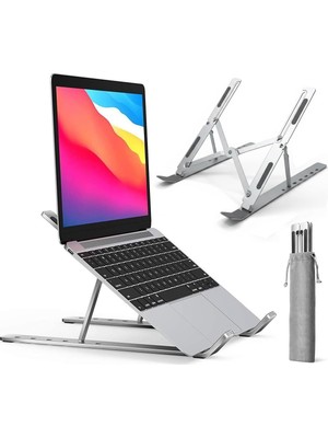 Maxi Trendy Notebook Standı 2in1 Katlanabilir Taşınabilir Folding Alüminyum Dizüstü Bilgisayar Standı Açısı Ayarlanabilir 7 Kademeli