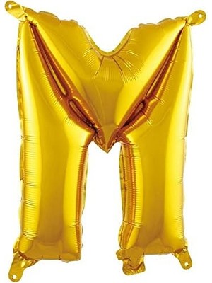 Maxi Trendy M Harfi 16 Inç Gold Renk Folyo Balon 36 cm (Altın)
