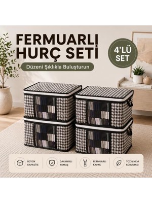 Maxi Trendy 4 Adet Lüks Pencereli Çok Amaçlı Dolap Düzenleyici Hurç Çorap Hurcu 34 x 22 x 22 cm (Siyah)