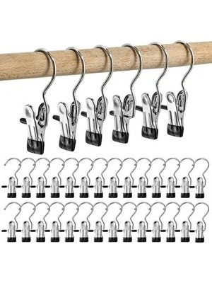 CATEKSSS 12'liyerden Tasarruf Çok Amaçlı Tutma Klipsi Maşalı Pantolon Elbise Askısı Notluk - Çamaşır Mandalı